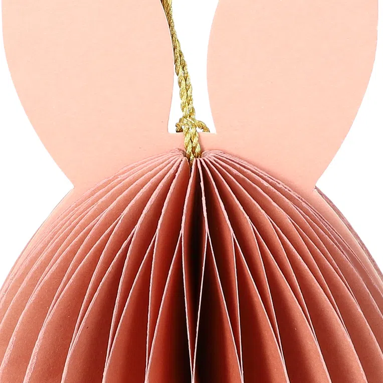 Zawieszka wielkanocna GALLA papierowe jajko z uszami różowe 15 cm