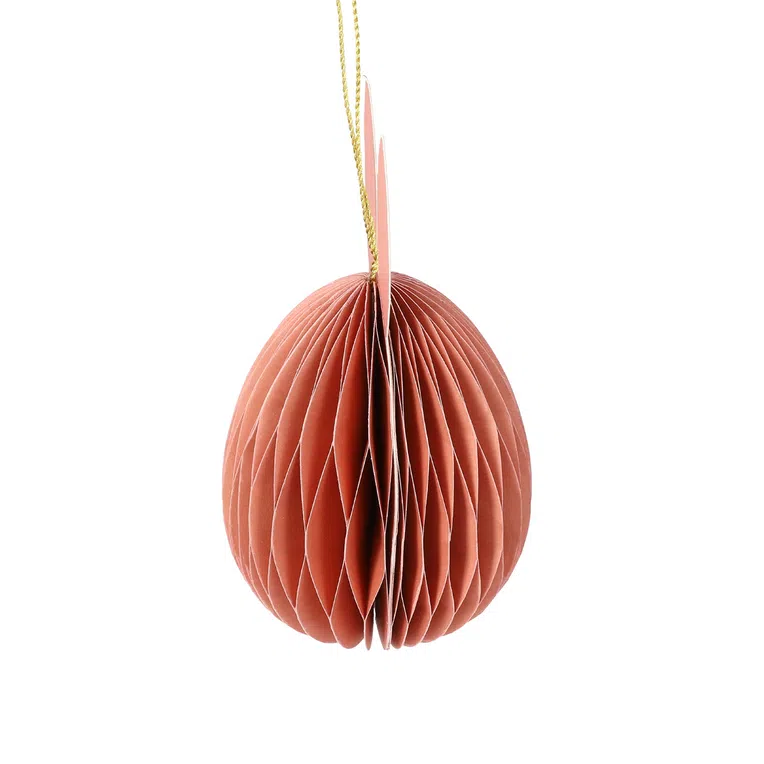 Zawieszka wielkanocna GALLA papierowe jajko z uszami różowe 15 cm