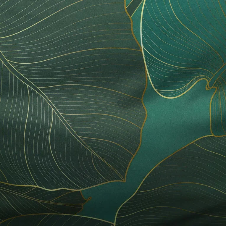 Pościel GALLO z mikrofibry w zielone liście 160x200 cm