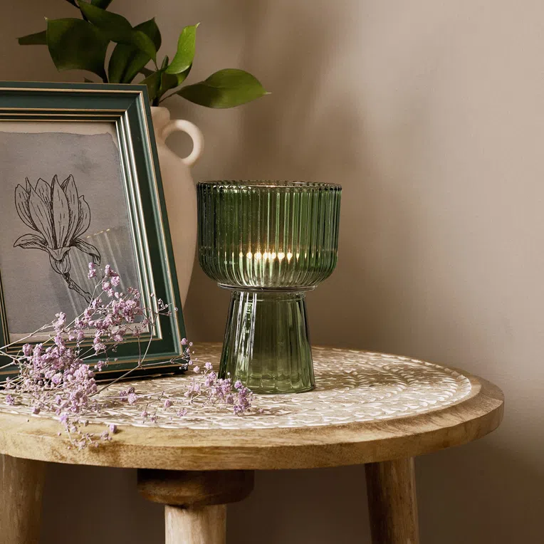 Lampion TAZA zielony 10x13 cm