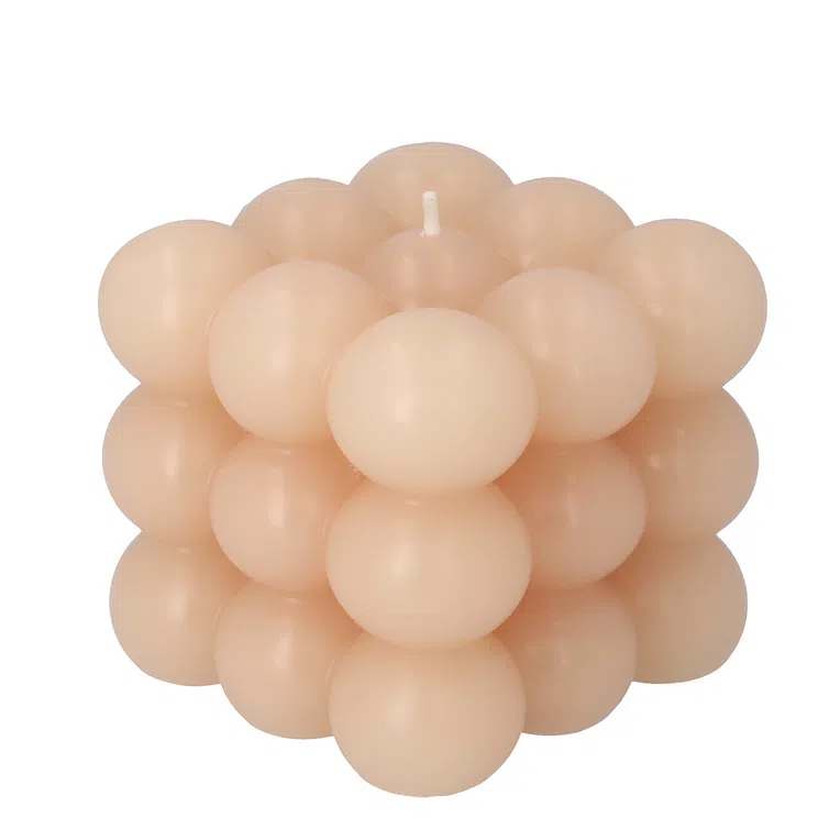 Świeca BUBBLE jasnoróżowa 10x10x10 cm