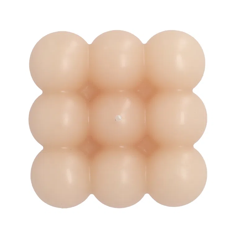 Świeca BUBBLE jasnoróżowa 10x10x10 cm