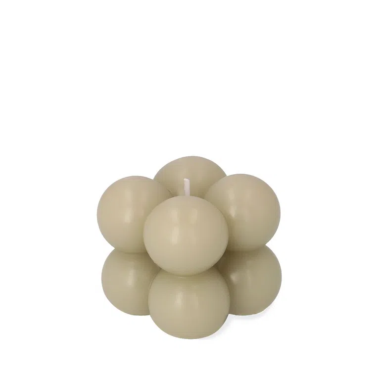 Świeca BUBBLE beżowa 6x6x6 cm