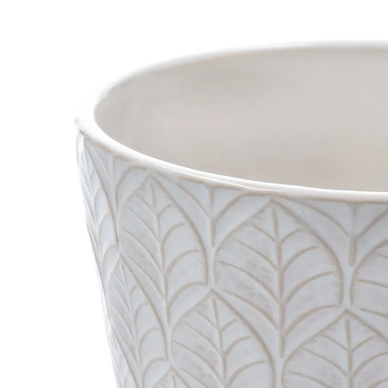 Osłonka na doniczkę SLANO ceramiczna beżowa 13x13 cm