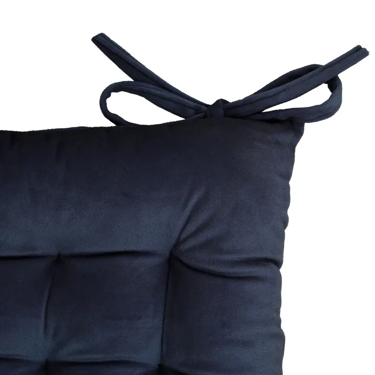 Poduszka na krzesło z wiązaniem ROOSVELT granatowa 38x38 cm