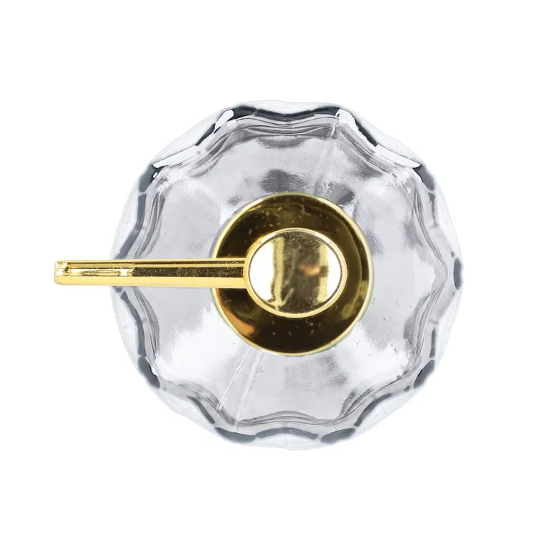 Dozownik COPO szklany transparentny ze złotą pompką 330 ml