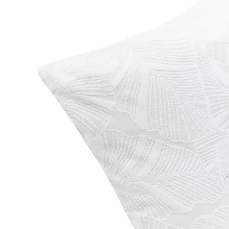 Poszewka SULA z haftem w liście ecru 45x45 cm