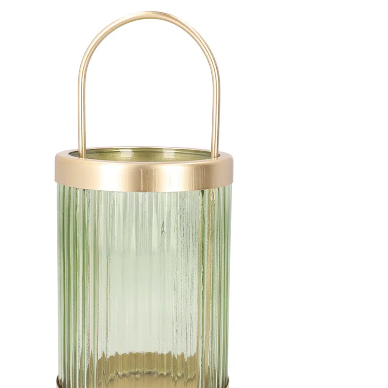 Lampion TELDO z zielonym szkłem 12x26,2 cm