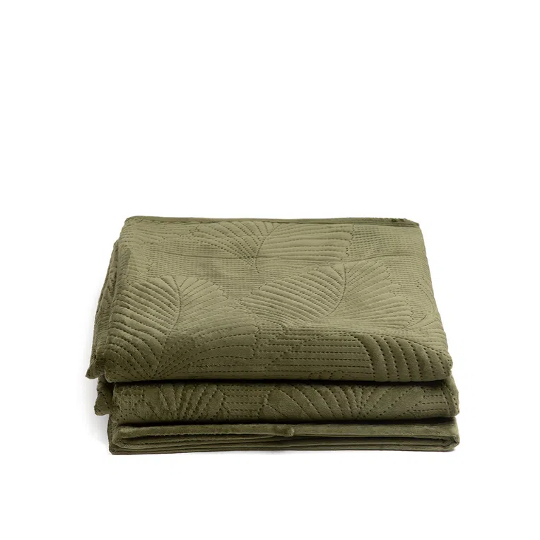 Narzuta GAVLE z wytłoczeniami w liście oliwkowa 200x220 cm