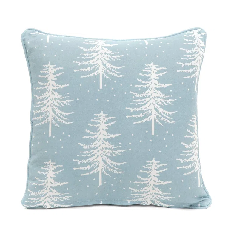 Poszewka TANNA w białe choinki niebieska 45x45 cm