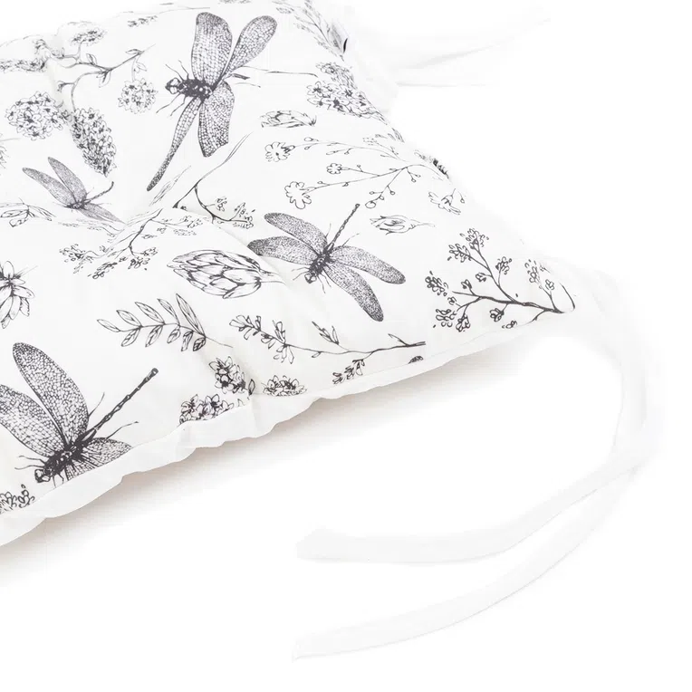 Poduszka na krzesło z wiązaniem VELHO biała 38x38 cm