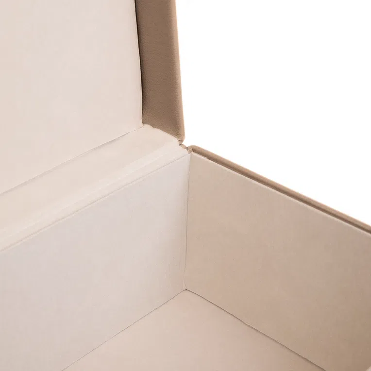 Szkatułka MELA z eko skóry beżowa 23x16,5x12,5 cm