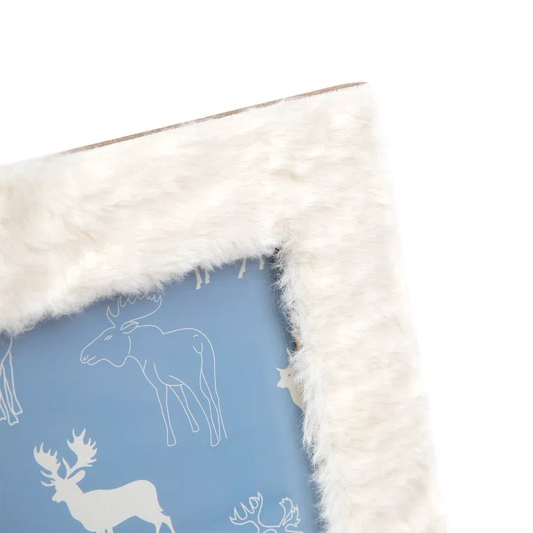 Ramka na zdjęcie KLARA z futerkiem biała 13,2x18,2 cm