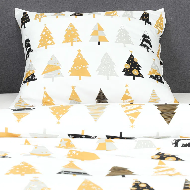 Pościel NATA z mikrofibry w choinki 200x220 cm