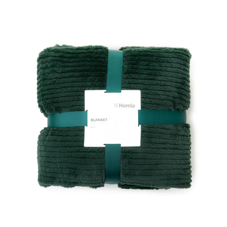 Koc FLEN z szerpą zielony 150x200 cm