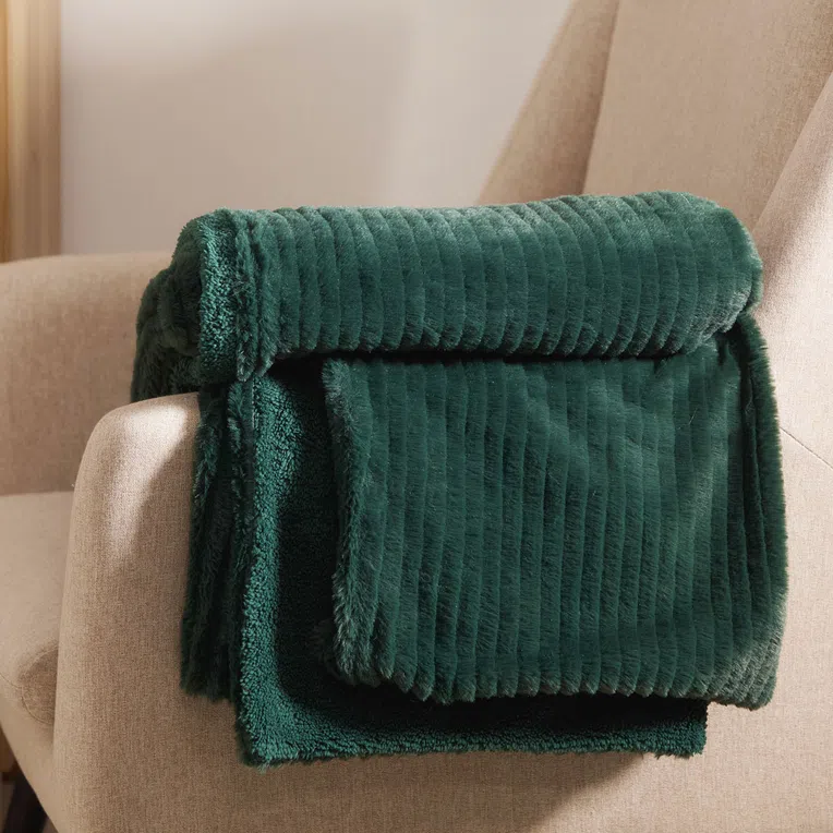 Koc FLEN z szerpą zielony 150x200 cm