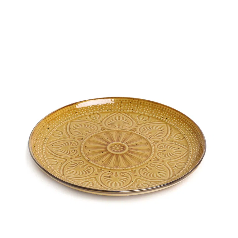 Talerz INDIE deserowy musztardowy 21 cm