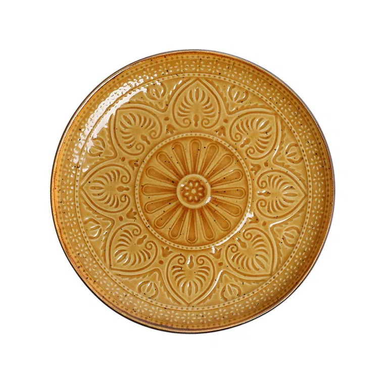 Talerz INDIE deserowy musztardowy 21 cm