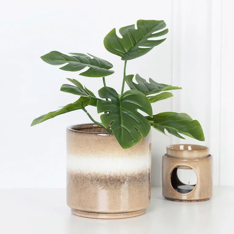 Osłonka SOLETO ceramiczna beżowa 15x15x15 cm