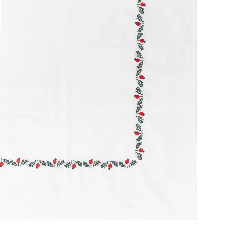 Obrus ILEX biały z lamówką 130x180 cm