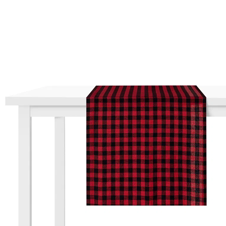 Bieżnik REJ w kratę czerwony 40x160 cm