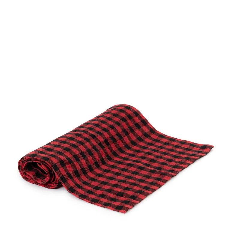 Bieżnik REJ w kratę czerwony 40x160 cm