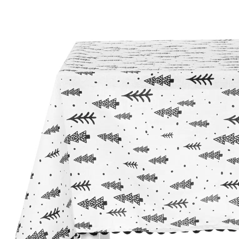 Obrus HALLA w czarne choinki 130x180 cm