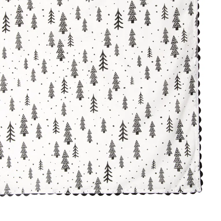 Obrus HALLA w czarne choinki 130x180 cm