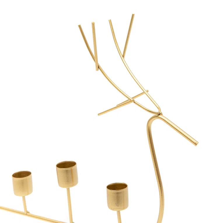 Świecznik LANDEL złoty jeleń 34x10,5x44 cm