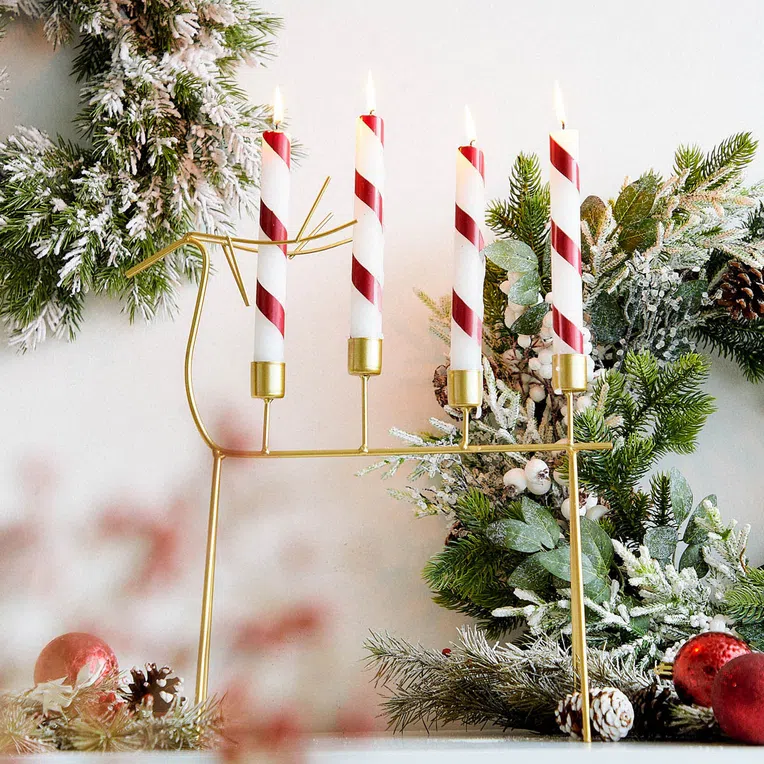 Świecznik LANDEL złoty jeleń 34x10,5x44 cm