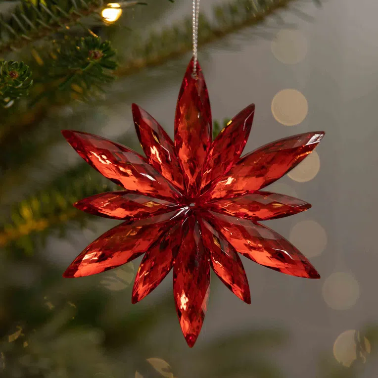 Zawieszka ASTRE czerwona śnieżynka 12 cm