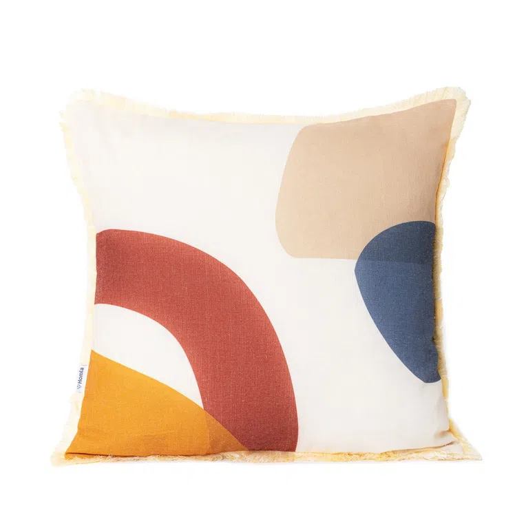 Poszewka LABI kolorowa z lamówką z frędzlami 45x45 cm