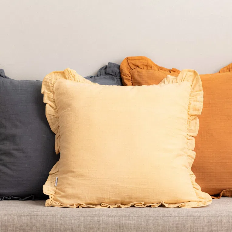 Poszewka ELIN muślinowa beżowa 45x45 cm