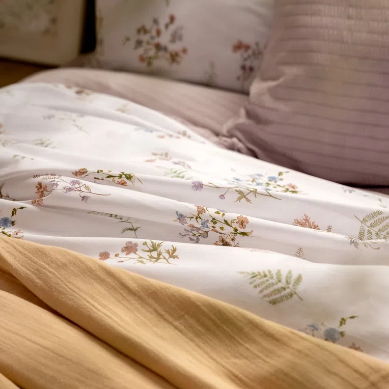 Pościel FERN bawełniana w kwiaty 200x220 cm