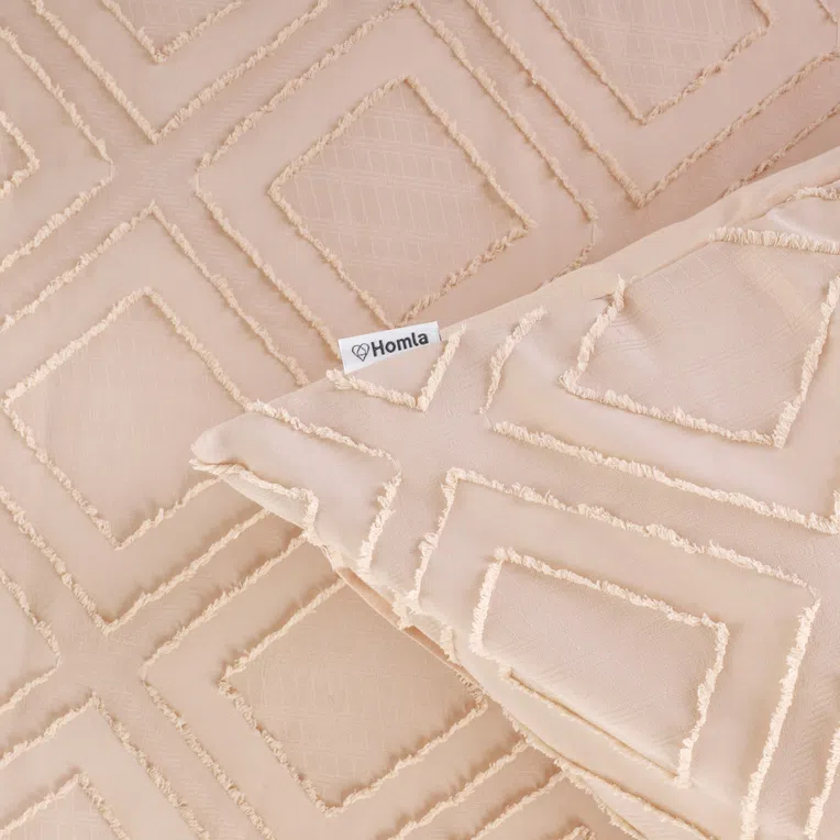 Pościel FAIMES z mikrofibry beżowa z przeszyciami 200x220 cm