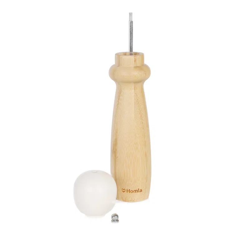 Młynek BAMBOU bambusowy z białą główką 26x6 cm