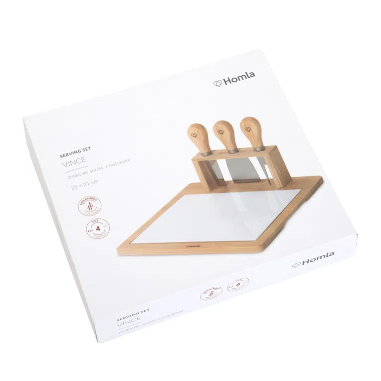 Deska VINCE do serów z nożykami 23x21 cm