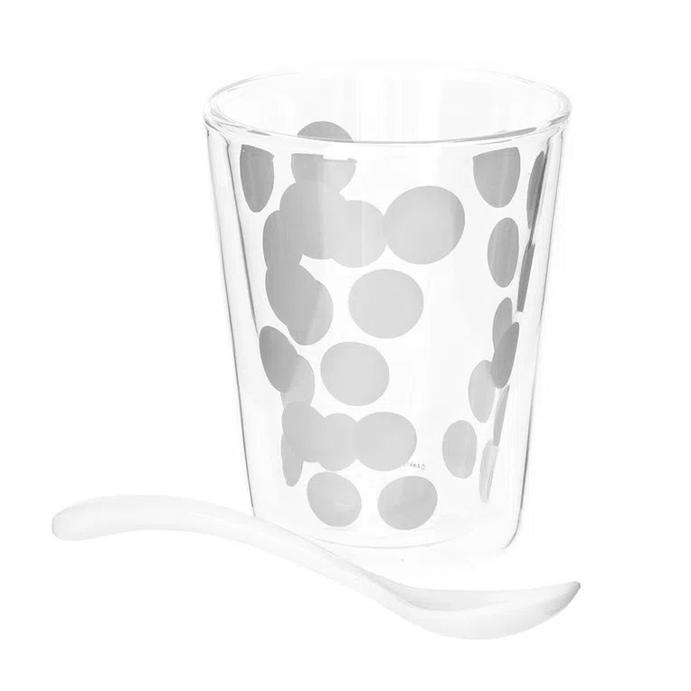 2 szklanki ZAK!DESIGNS z podwójnymi ściankami i łyżeczkami 0,35 l