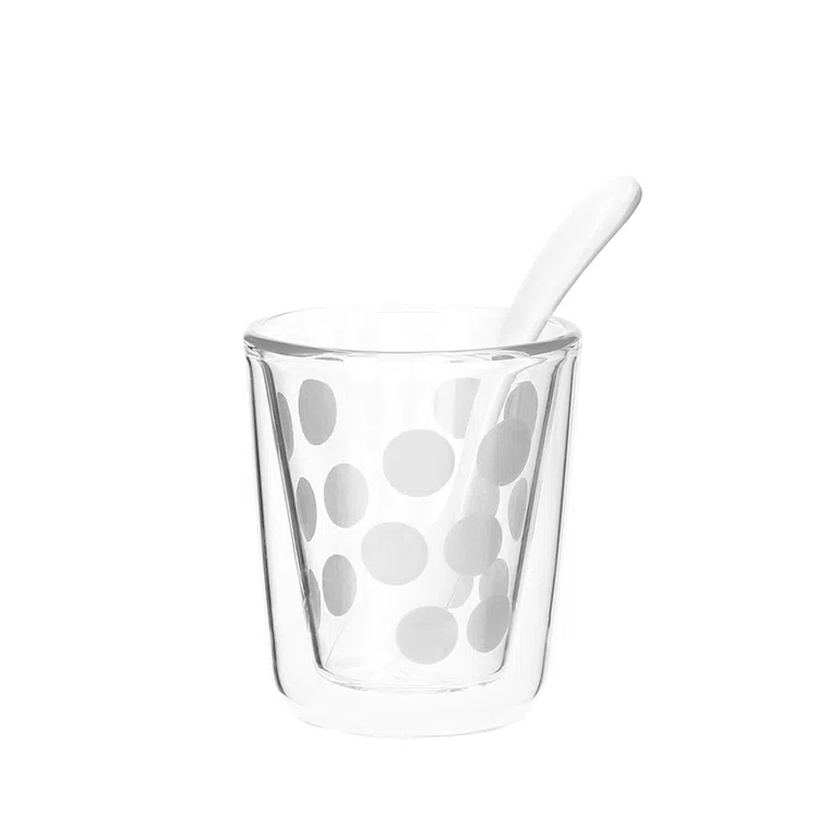2 szklanki ZAK z podwójnymi ściankami i łyżeczkami 0,075 l