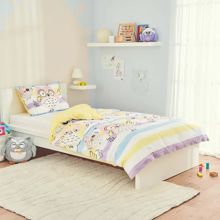 Pościel OWL bawełniana w dziecięcy wzór 2 el. 140x200 cm