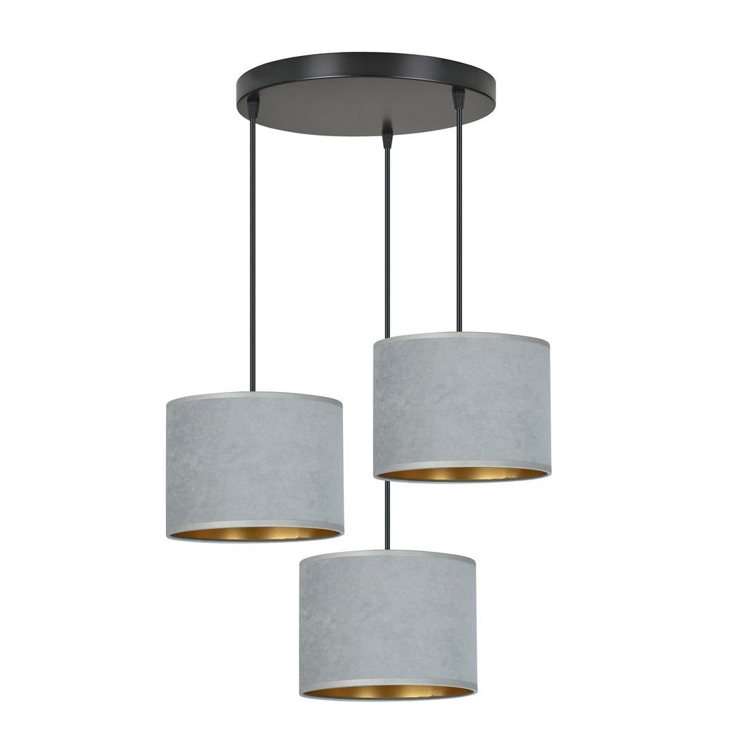 Lampa Wisząca Hilde 3 Bl Premium 1050/3Prem 3Xe27 szara