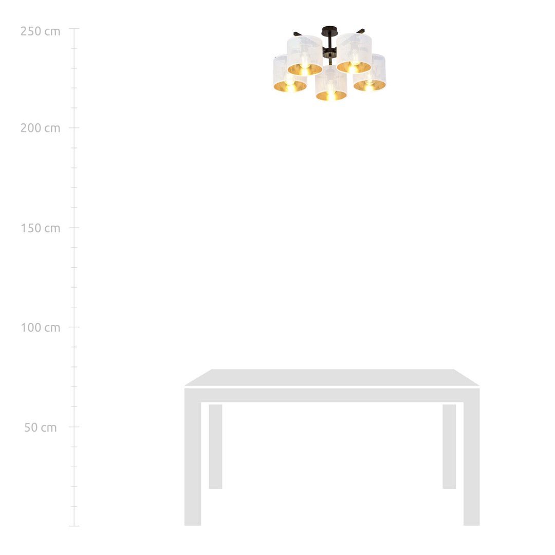 Lampa Sufitowa Jordan 5 1145/5 5Xe27 biała/złota