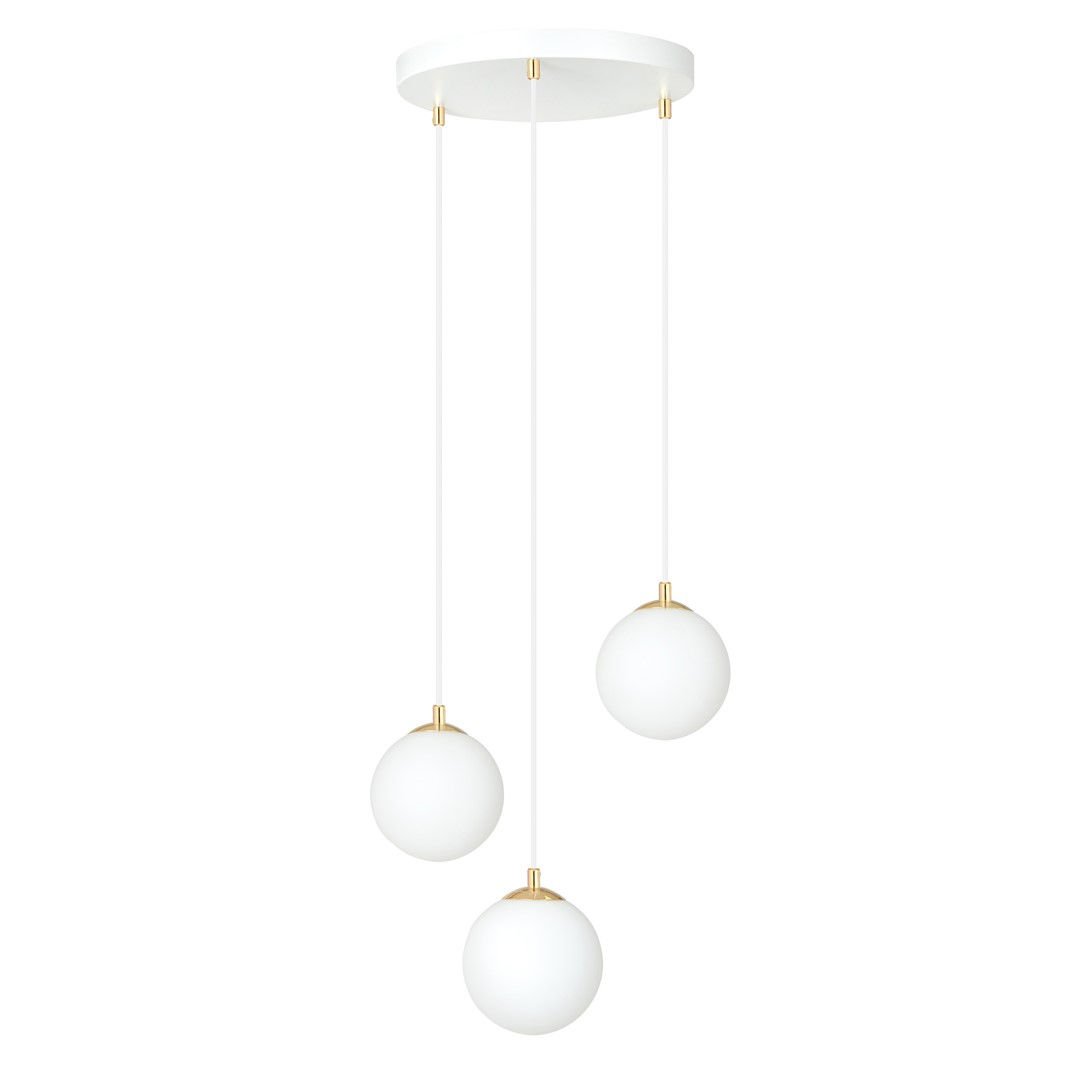 Lampa Wisząca Royal 3 1244/3 3Xe14 biała/złota