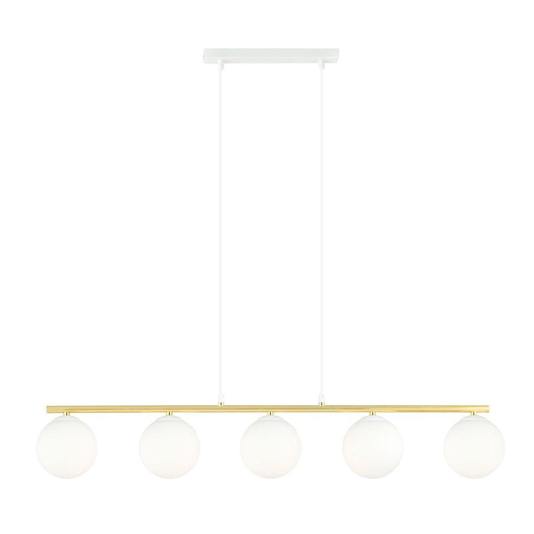 Lampa Wisząca Allora 5 1255/5 5Xe14 biała/złota