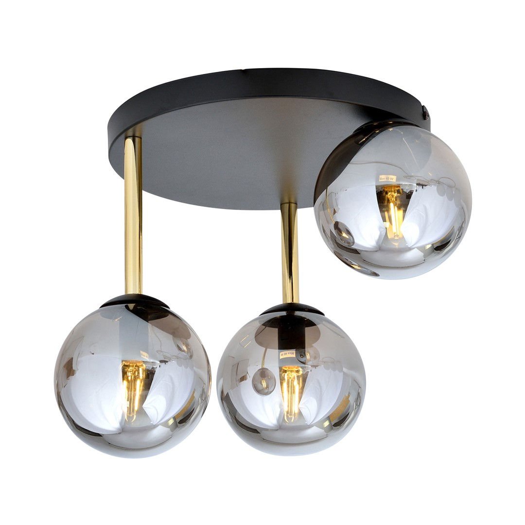Lampa Sufitowa Dolce 3 1259/3 3Xe14 czarna/złota