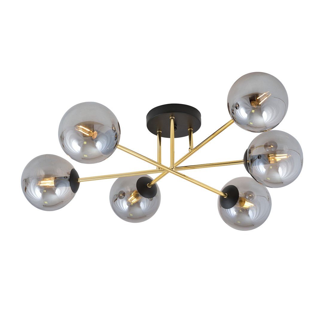 Lampa Sufitowa Magnum 6 1269/6 2Xe14 czarna/złota