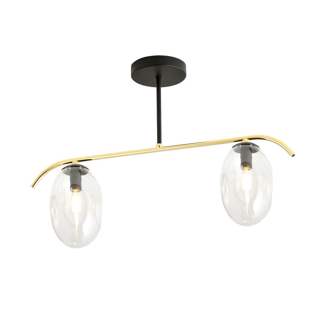 Lampa sufitowa fines 2 bl transparent 6557 czarny/złoty