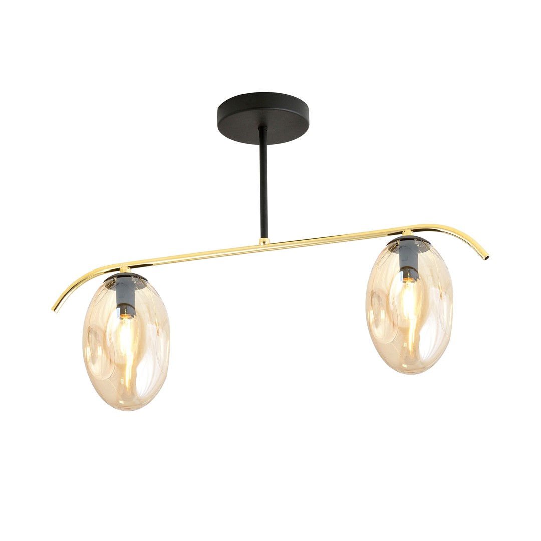 Lampa sufitowa fines 2 bl miodowy 6563 czarny/złoty