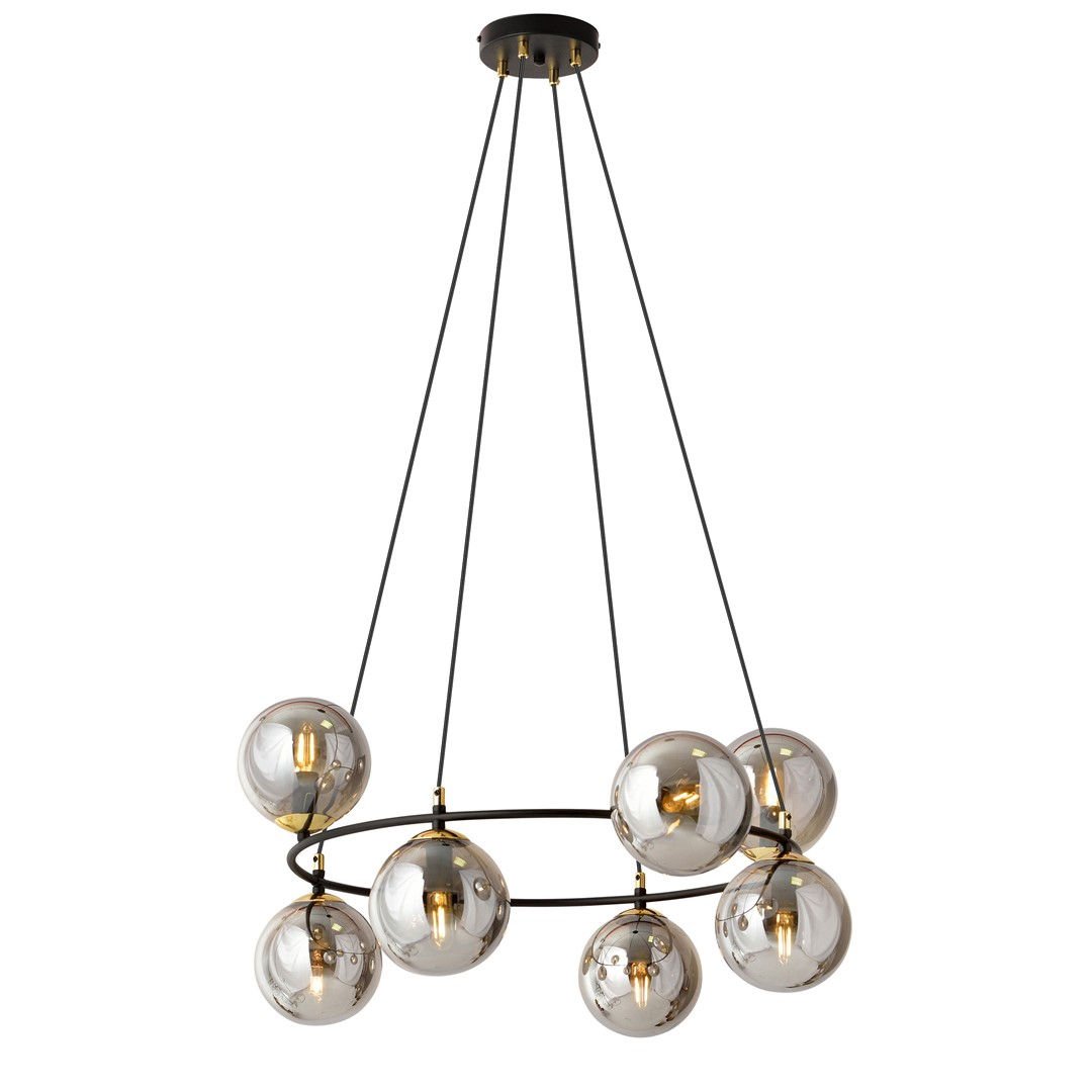 Lampa wisząca azura 8 bl grafit 6597 czarny/złoty