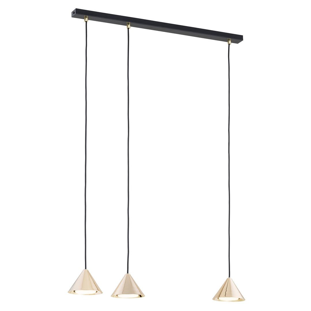 Lampa wisząca elit 3 bl gold 6881 czarny/złoty